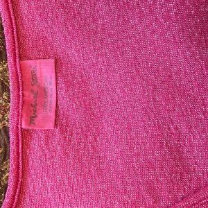 Michael Stars Women's Super Pink and Shiny Oversized Slouch Shirt